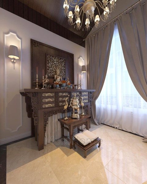 Thiết kế nội thất phòng thờ biệt thự EuroLand